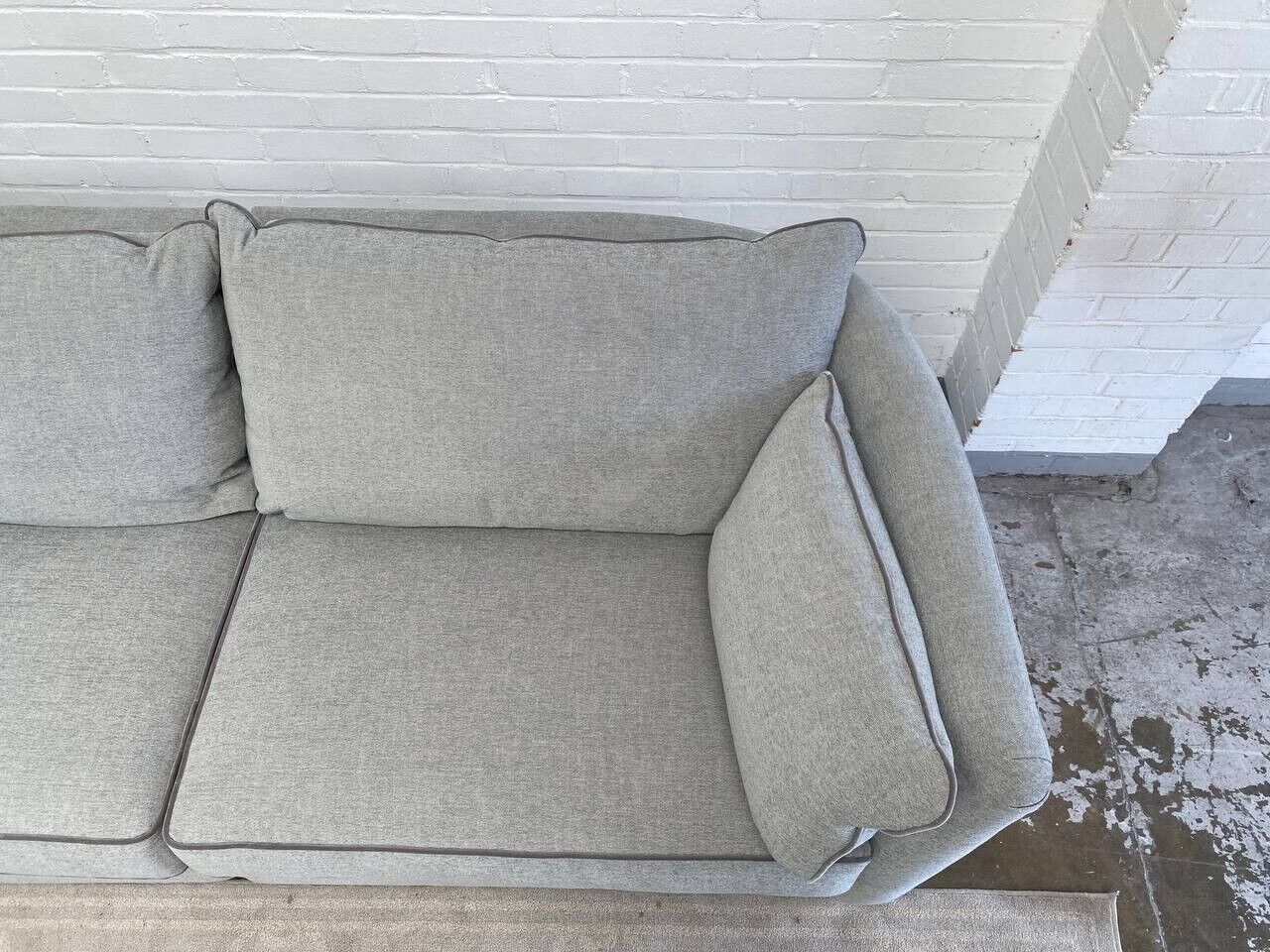 Collins and Hayes maple grand grey sofa