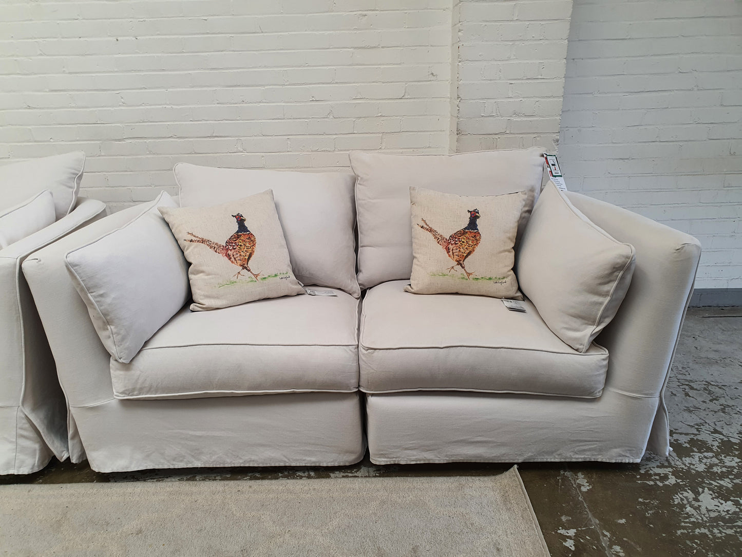 Collins and Hayes maple (split) 3 + 2  seater sofas