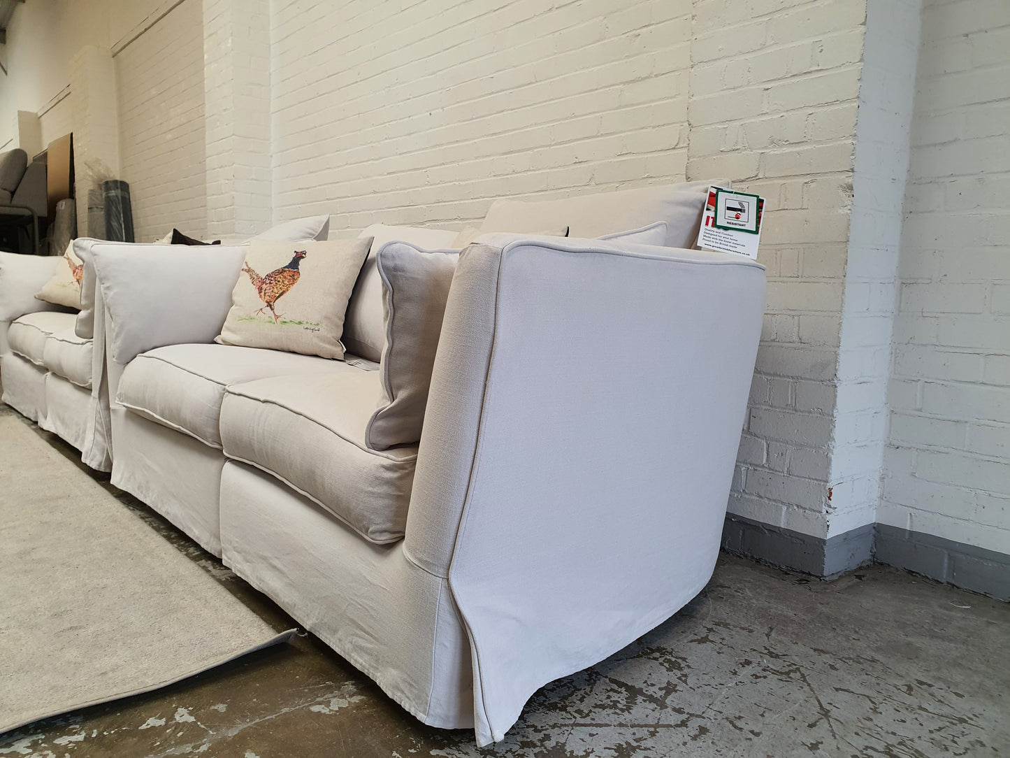 Collins and Hayes maple (split) 3 + 2  seater sofas