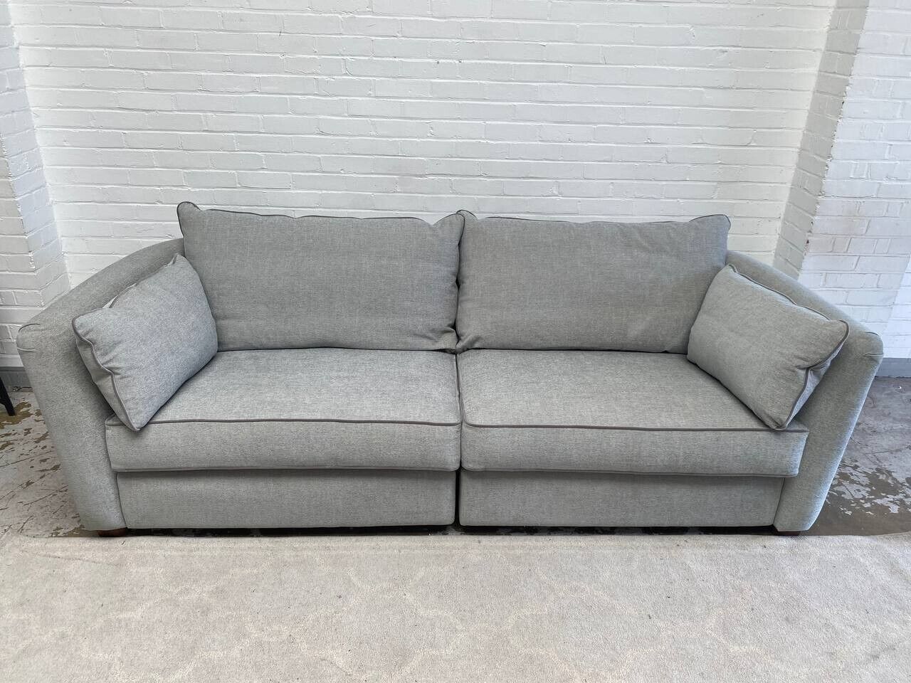 Collins and Hayes maple grand grey sofa