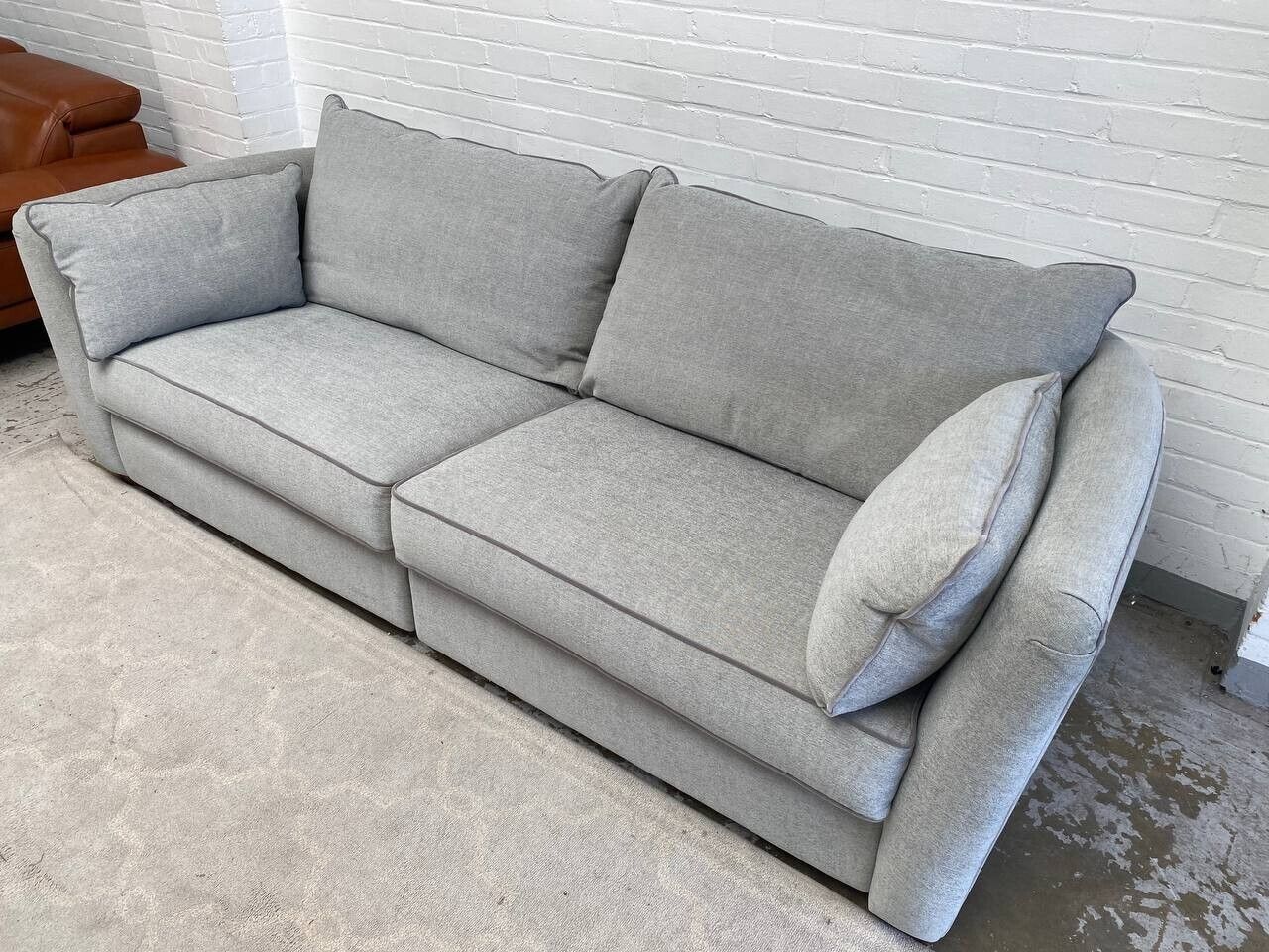 Collins and Hayes maple grand grey sofa