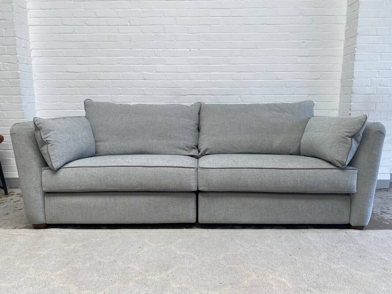 Collins and Hayes maple grand grey sofa