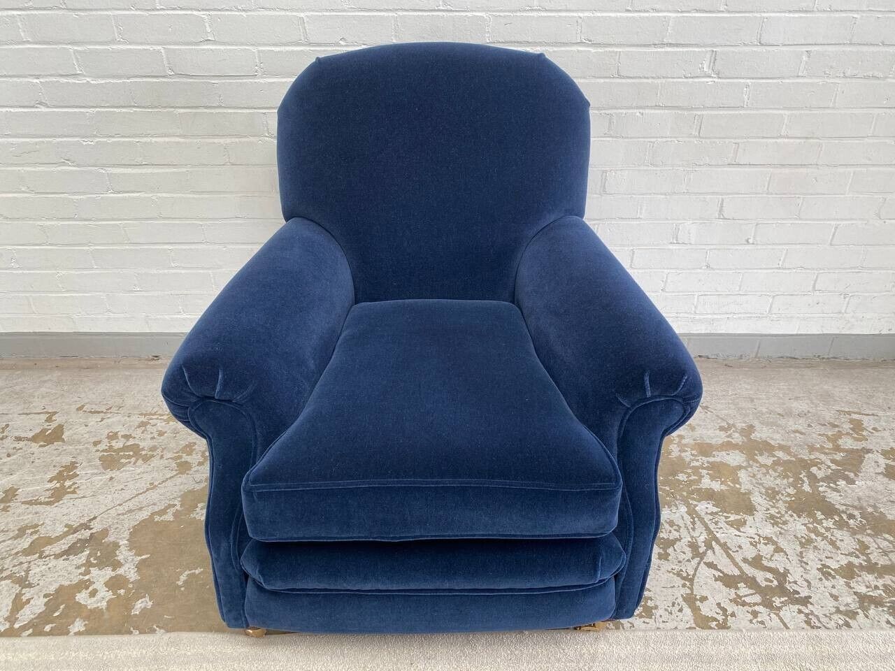 George Smith style navy baltic blue mohair velvet