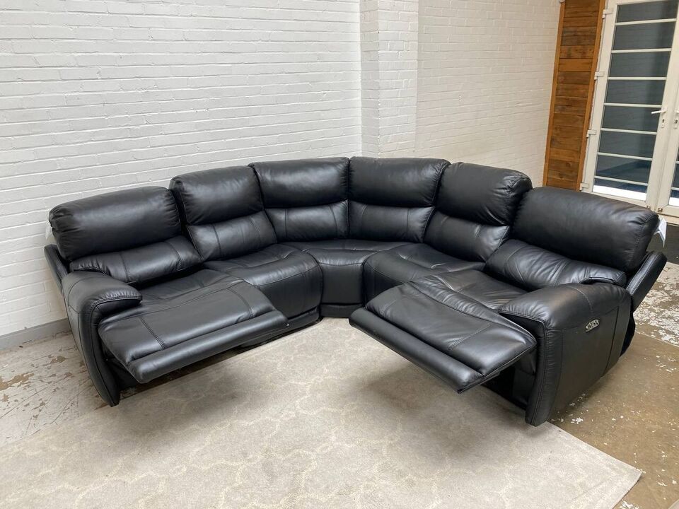 World of Leather Rocco Corner Power recliner Sofa with Power Recliner headrest