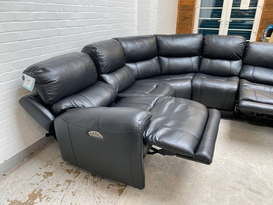 World of Leather Rocco Corner Power recliner Sofa with Power Recliner headrest