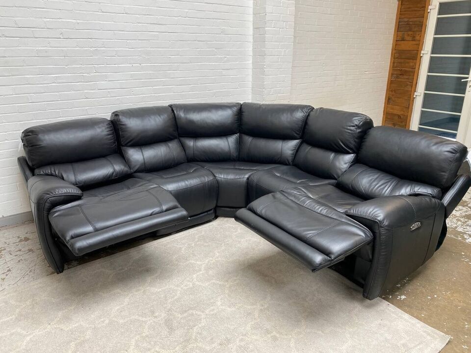 World of Leather Rocco Corner Power recliner Sofa with Power Recliner headrest