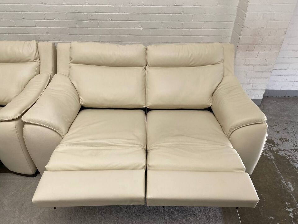 Italian Leather Serena Power recliner with adjustable head rest 2x2 Seater