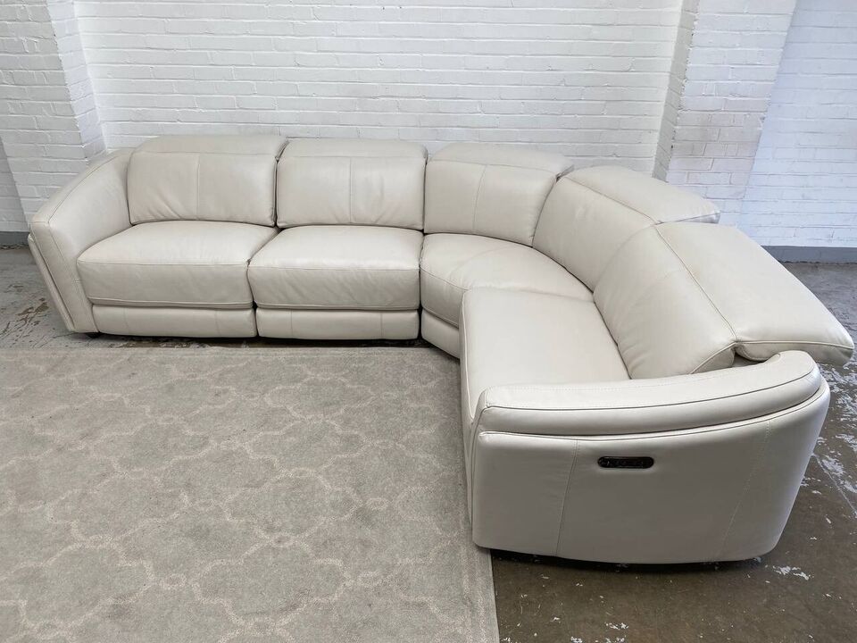 World of Leather Naomi Corner Power Recliner Sofa with Power Recliner Headrests