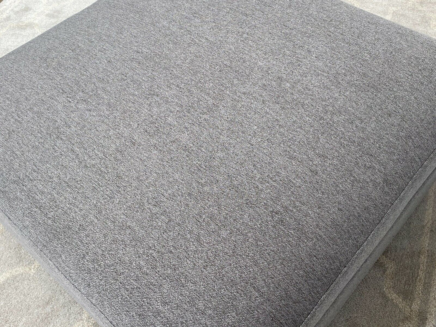 Large Grey Fabric Footstool