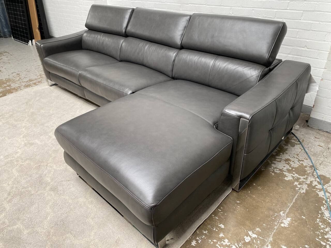 Leather reclining sectional on sale sofa with chaise