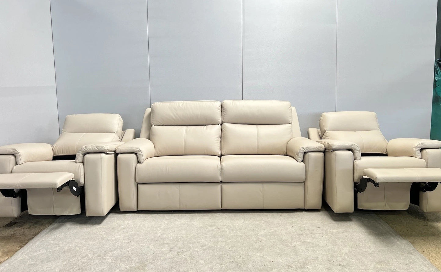 G Plan Ellis/Thornbury 3Seater Sofa & 2 Triple Power Recliner Armchairs Leather